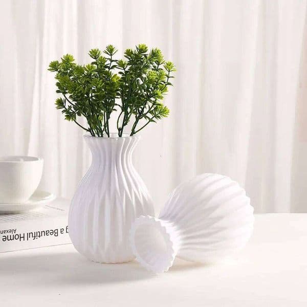 Plastic Vases White Imitation Ceramic Flower Pot Nordic Decora Wedding Ramadan Home Table Outdoor Diy Gifts Bonsai Holiday Yard 26Y0324