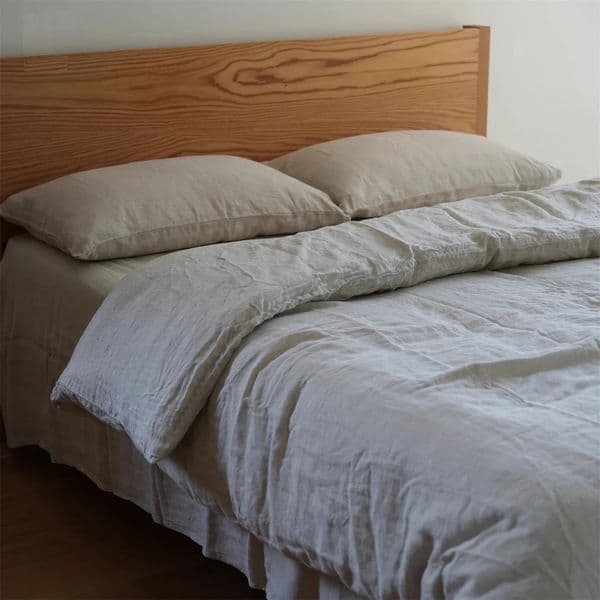 Zipper Duvet Cover and 2 Pillowcases Pure Linen Bedding Set Single Couple Quilt King Queen Double Size Bed 260323