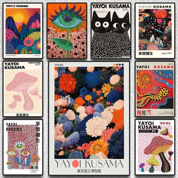 Yayoi K-kusama Fashion Poster Sticky Wall Art Printing Waterproof Home Living Bed Room Aesthetic Decor 26H0324