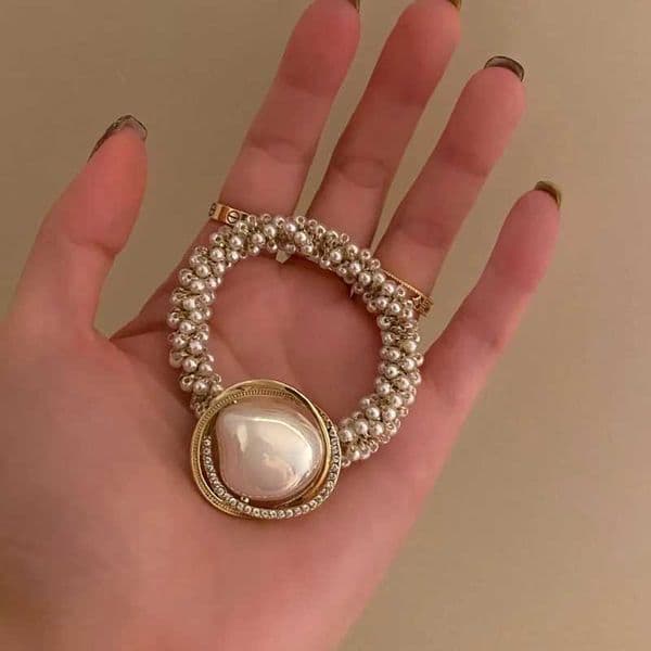 Exquisite Lady Pearl Hair Ties Elegant Women Scrunchies Rubber Band Fashion Elastic Ponytail Holders Hairband Jewelry Hair Clip H260324