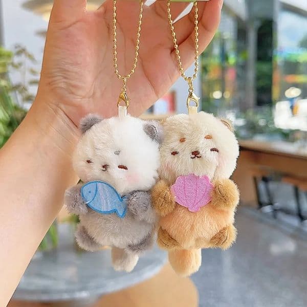 2pcsset Bee Magnetic Otter Keychain Panda Korean Style Animal Key Buckle Cute Dog Cartoon Couple Pendants Party 260323BJ