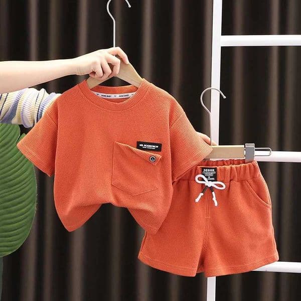 Cotton Soft baby Boys and Girls Clothing sets Casual Fashion kids Short Sleevesuits Summer Wear S251226GX82