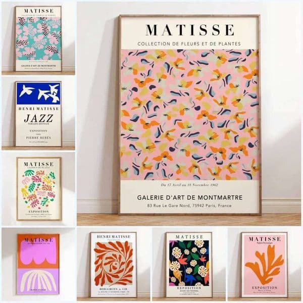 Abstract Flowers Poster and Prints Flower Market Floral Canvas Matisse Botanical Cut Outs Exhibition Paintings 26H0324
