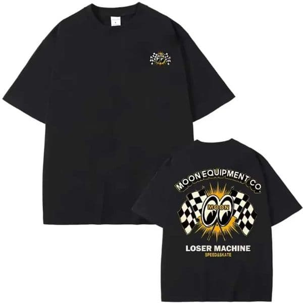 2025 New Mooneyes Moon Gear Speed Printed Graphic Mens Womens Summer Short-sved High-quality Motorcycle Cotton T-shirt J260323