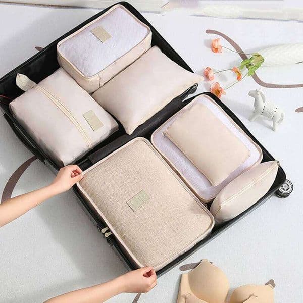 6/7 Pcs Large Capacity Travel Bag Set Storage Organizer Portable Luggage Clothes Packing Cases Shoe Pouch Suitcase 26Y0324