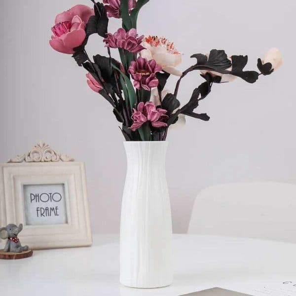 1Pc Nordic Flower Vase Minimalist Style Solid Color Plastic Pot Decoration Home Desk Plant Wedding Table Contain Arrangement 26Y0324