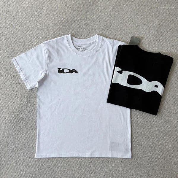 Men's T Shirts Classic Black White IDA T-shirt Men Women Sply Letter Print Summer Style Cotton Short Sleeve Real Po