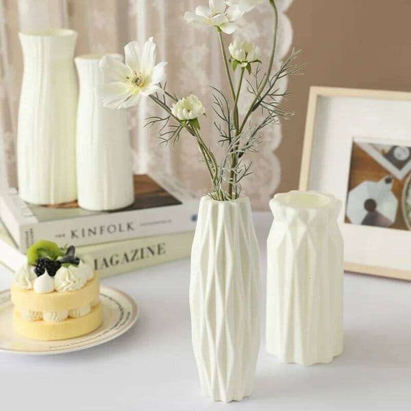 4066 Simple Plastic Silver Willow Hydroponic Flowers Artificial Flower Vase Desktop Living Room Decoration Ornaments 26Y0324