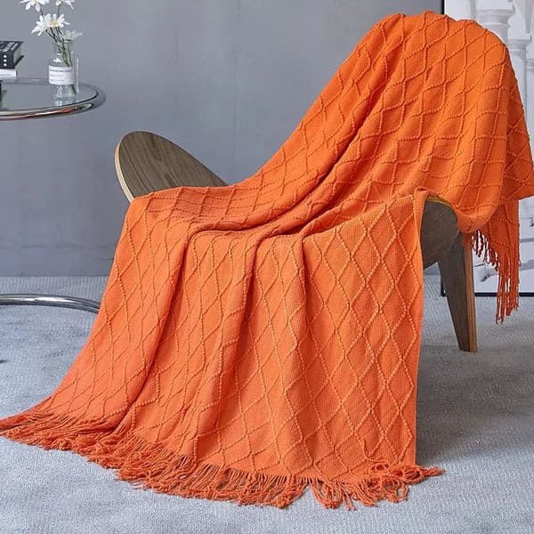 Nordic Solid Casual Blankets Throws Soft Comfortable Knitted Shawl Sofa Blanket Bed End Cover Travel el Decorative Bedspread 260324BJ