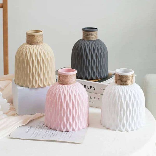 2026 cologne 1Pc Water Ripple Plastic Vase Wave Flower Pot Arrangement Modern perfume Nordic Style Home Living Room Desktop Decoration Ornament 26Y0323 Free Shi