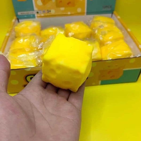 Squishy Lmitation Square Cheese Squeeze Fingertip Toy Soft Slow Rebound Cheese Stress Relief Stress Ball Kids Gift Fidget Toy Z260324