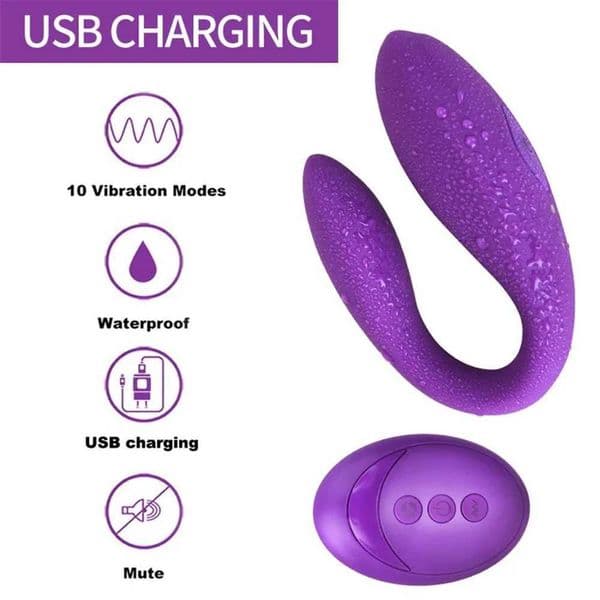 Wireless Double U Vibrator Adult Sex Toys For Couples Woman Men USB Rechargeable Dildo G Spot Stimulator Vagina Anal Sex Shop gbamboo2017_HMJY