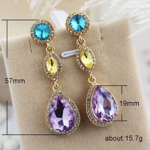 Jewelry fashion diamond-studded crystal women's Korean-style elegant small accessories long earrings wholesale from manufacturer
