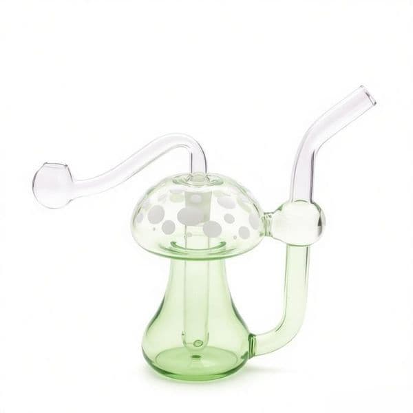 Newest Mushroom Glass Oil Burner Bubbler Pipe Mini Bongs Glow In The Dark Percolator Water Pipes Hookah Bubblers with smoking oil banger bowl