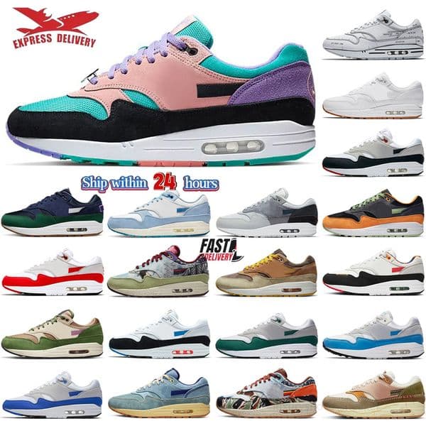 Designer 1 87 Running Shoes 87s for Men Women Patta Anniversary Royal Big Bubble Dia De Los Keep Rippin Stop Slippin 2.0 Triple Black Jewel Wolf Grey