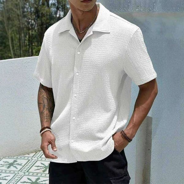 Men's Casual Summer Short Sleeve Male Clothing Hip Hop Streetwear Plus Tops Black White Tee Fashion Baggy Shirt For Men 26W0324