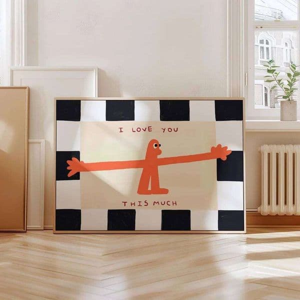 I love you this much nursery couples anniversary kitchen family home print, happy colourful p 26H0324