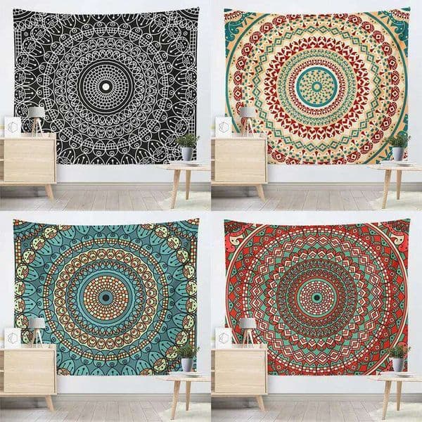 Mandala wall hanging tapestry sofa background cloth wallpaper student dormitory decoration 26Y0324