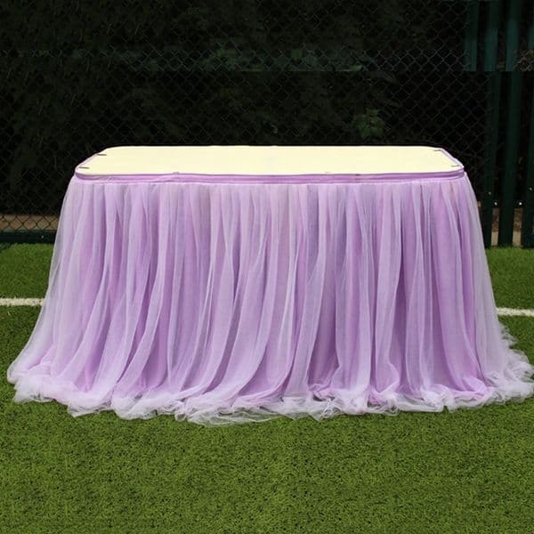 Tulle Table Skirt Elastic Mesh Tulle Tableware Tablecloth For Christmas Holiday Party Table Skirt Wedding Party Decor 100x75cm 260320