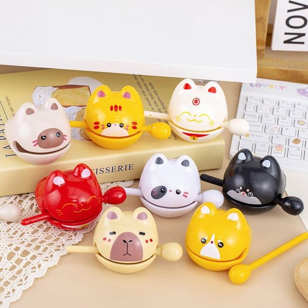 Cute Mini Wooden Fish Toy Decompression Knock Knock Toy for Stress Relief