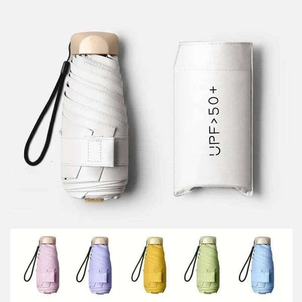 Low Price Promotion Mini Rain Umbrella Vinyl Folding UV Ultraviolet Protection Sun Shade Pocket Parasol 26Y0323