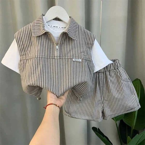2026 New Kids Boys Clothing Set 2026 New Fashionable Baby Summer Clothes Childrens Short Sleeve Polo Top And Shorts 2Pcs S251226 Toy