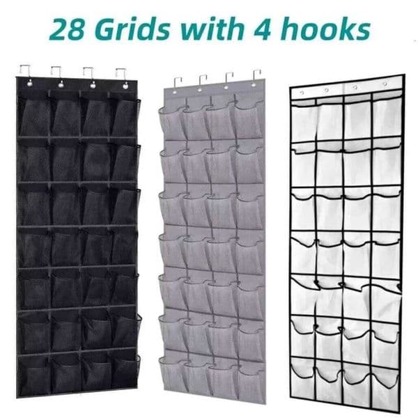 Over The Door Shoe Organizer 28 Pockets Hanging Storage Holder Hanger Bag Closet 26Y0324