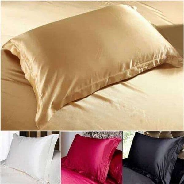 2pcs Pillowcase Camel White Black Silk Satin Pillow Case Multiple Colors 26H0324