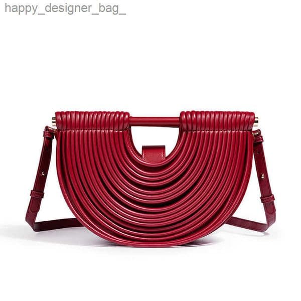 Noodle Bag Bamboo Handmade Womens Bag Bamboo Beach Bag Half-Round Bamboo Woven Bag Dumpling Bag T260324