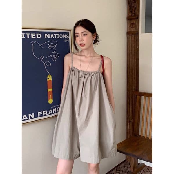 French-style Fashionable Suspender Jumpsuit Shorts For Designer Pants Women Summer Casual Loose-fitting Slimming Wide-leg Pants
