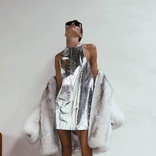 European And American Style 2026 Summer Women's New PU Leather Sexy Nightclub Designer Dress Tank Dress Sleeveless Short Dress