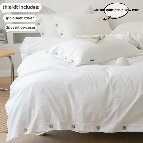 3pcs 100 cotton bedding set Double Duvet Cover Set 220x240 Solid Twist Cotton King Size Bedding Quilt 260323