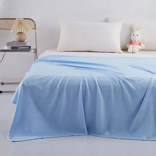 100 Bamboo Fiber Air Condition Quilt Spring Thin Diamond Grid Lightweight Breathable Summer Blanket Soft Skinfriendly Duvet 260324