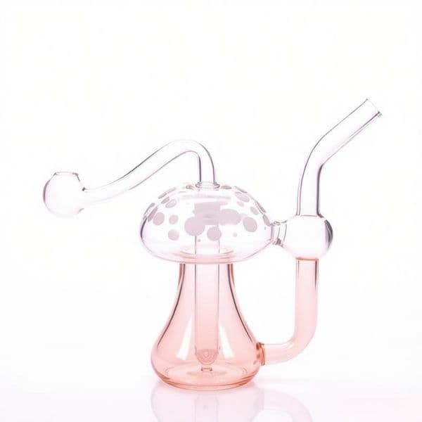Newest Mushroom 10mm female Glass Oil Burner Bubbler Pipe Mini Bongs Glow In The Dark Percolator Water Pipes Hookah Bubblers with smoking oil banger bowl