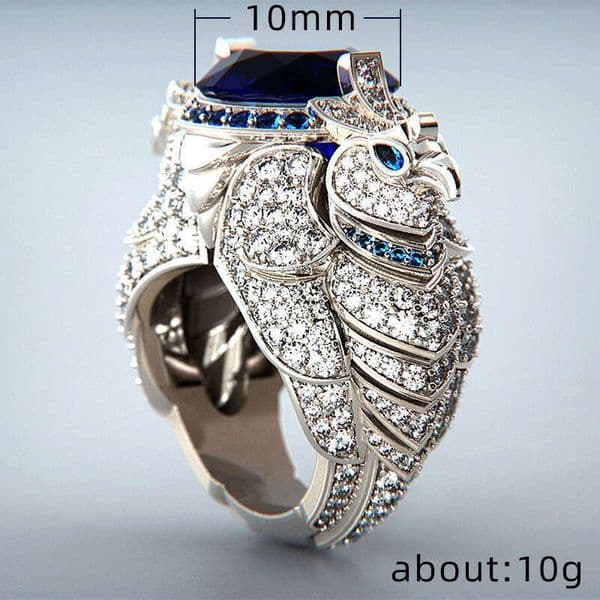 e-commerce bestseller: Fashionable parrot Moissanite for women animal-shaped crystal-embellished ring jewelry