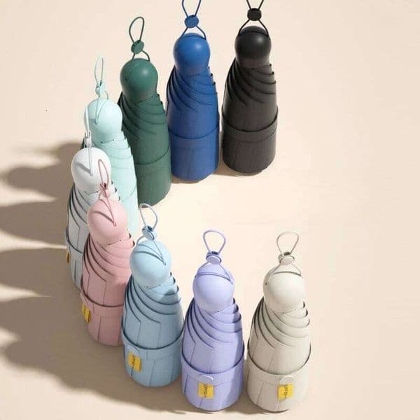 Mini Women Small Pocket Five Folding Sunshade Umbrellas Sunscreen UV Protection Capsule Umbrella Sunny and Rainy 26Y0324