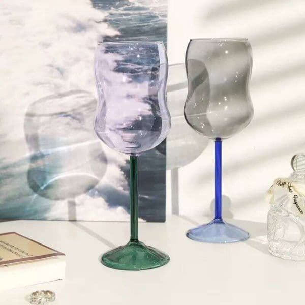 Multicolour Goblet Glass Cocktai Coffee Champagne Wine Cups Whisky Milk Glasses Ice Cream Dessert Cup Home Party Stemware 26H0324