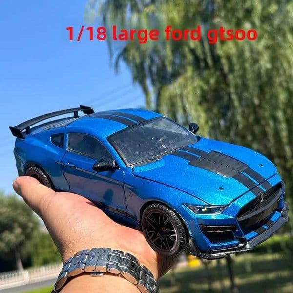 Large 118 Ford Mustang GT500 Miniatures Alloy Diecast Metal Vehicle Model Desk Desktop Collection Decorative Hobby Ornaments S251211