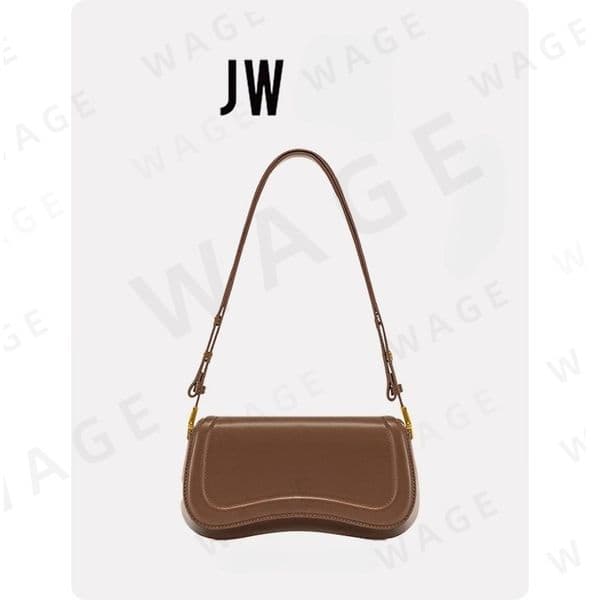 Women's Curved Smooth Leather Shoulder - Minimalist Logo, Adjustable Strap, Flap, Slim, Ideal for Daily/Date/Casual, Trendy Modern Chic, Multi - Color Optional