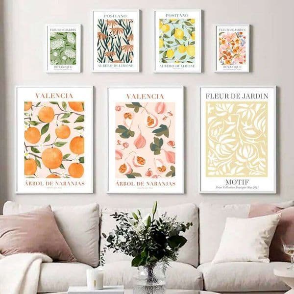 Abstract Lemon Flower Eye Orange Vintage Plant Art Canvas Painting Posters and Prints Wall Pictures for Living Room Decor 26H0324