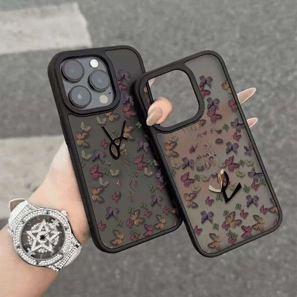 2026 Skin-Feel Phone Case With Vintage Butterfly Design Suitable For Apple 16/15/14/13 Pro Max, 12/11 Shockproof ZHAOFEITOYO