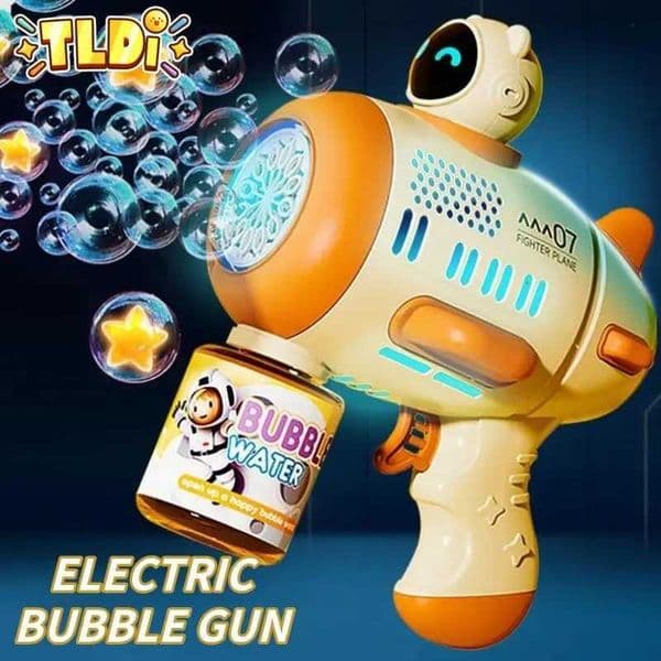 Electric Bubble Gun Kids Bubble Machine Fully Automatic Soap Blower 12 Holes Spaceman Blowing Maker Outdoor Games Children Gift K260324