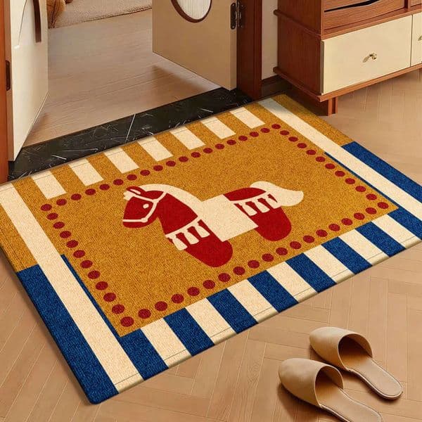 123 Designer Floor High-End New Year Of The Horse Festive Entryway Doormat Home Non-Slip cool carpet Entrance Dirt-Resistant Entry Mat Customizable B5 Free Ship