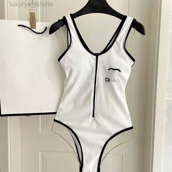 Summer designer womens high-quality sexy one-piece swimsuit fashionable letter embroidery print slimming womens beach party pool party luxurious bikini set