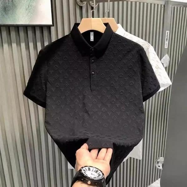 Men's Polos Summer Short Sleeve Polo Shirt Business Casual Embroidered Collar Half T-Shirt With Top Wear