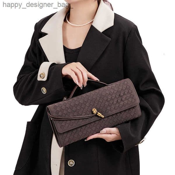 Y hand-held evening bag for women woven matte baguette bag shoulder crossbody bag accordion bag T260324