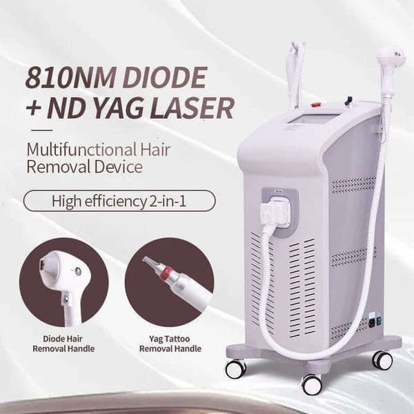 Upgrade 2 In 1 Powerful 808 Diode Laser Freezing Painless Hair Removal Picosecond Nd Yag Laser Tattoo Removal Freckle Acne Treatment 5 Probes Carbon Peel Machine