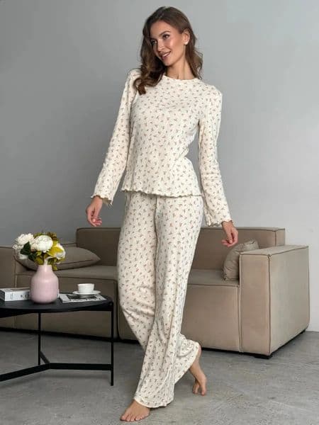 Womens Pajamas Set Pajama Sets Sleepwear Woman Home Suit for Women Nightgowns Pijama Night Wear Ladies Nightie Trousers Pj 260323BJ