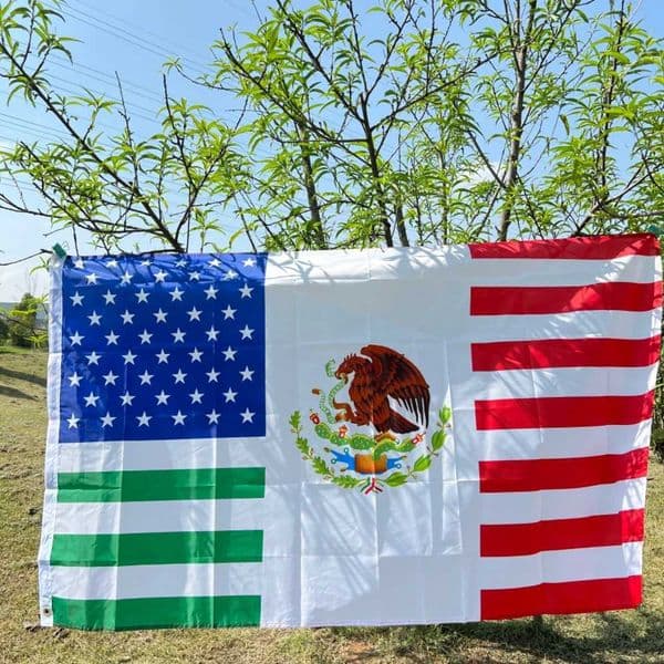 CZY US MX FRIENDSHIP Flag 90x150cm Printing Polyester US MX FRIENDSHIP Flag For American And Mexico Hanging Flag L260603