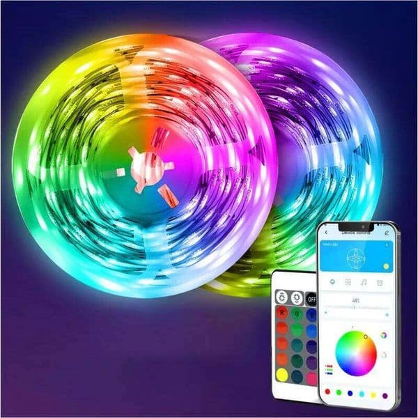 18 LED Strip Lights 5050 RGB USB Color Changing Flexible Lamp Tape with APP Control for Room Decoration TV Backlight 26L0324